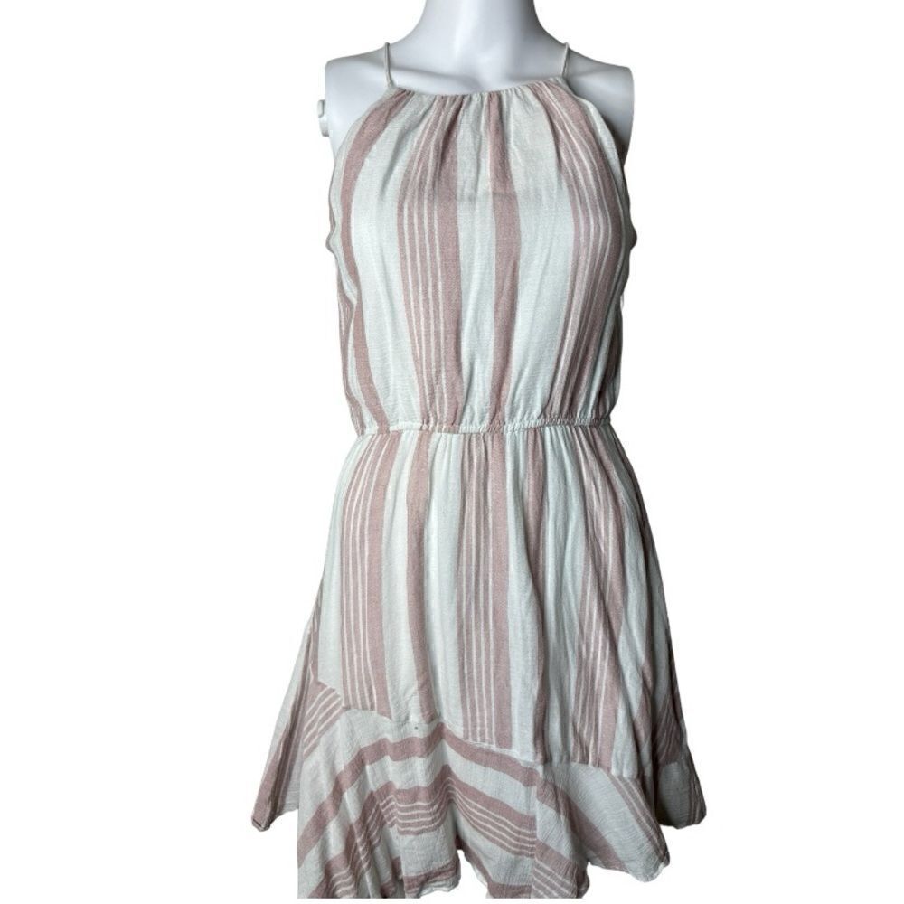 Aqua Striped Mini Dress pink and white size medium